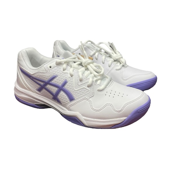 Women’s ASICS Gel-Dedicate 7 sneakers. White/Amethyst. Size 8W. - Picture 2 of 13